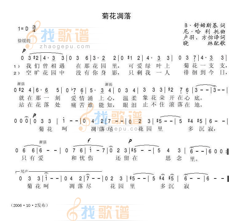 菊花凋落