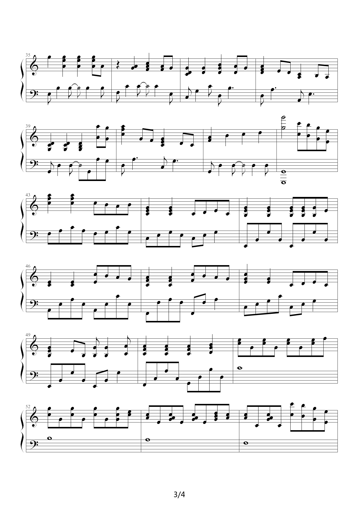 Heartbeats（钢琴伴奏谱） C调
