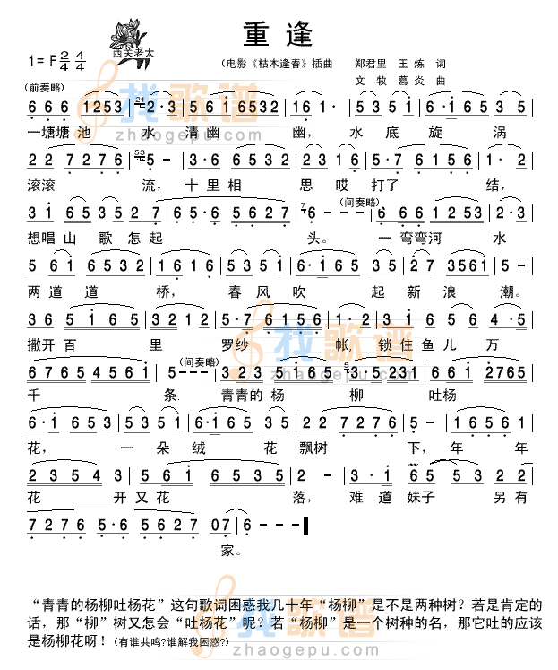 重逢枯木逢春插曲清晰