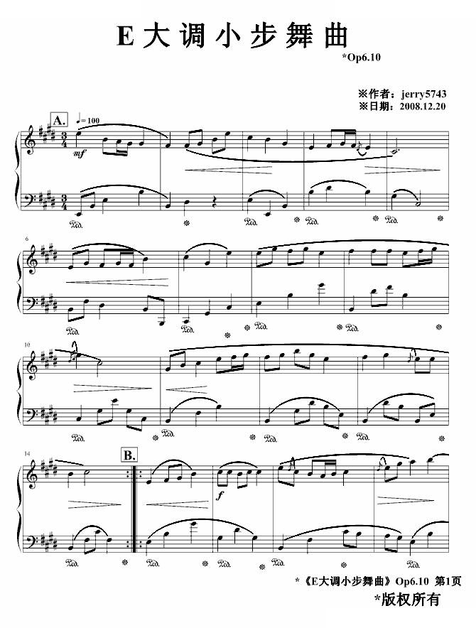 E大调小步舞曲Op6.10