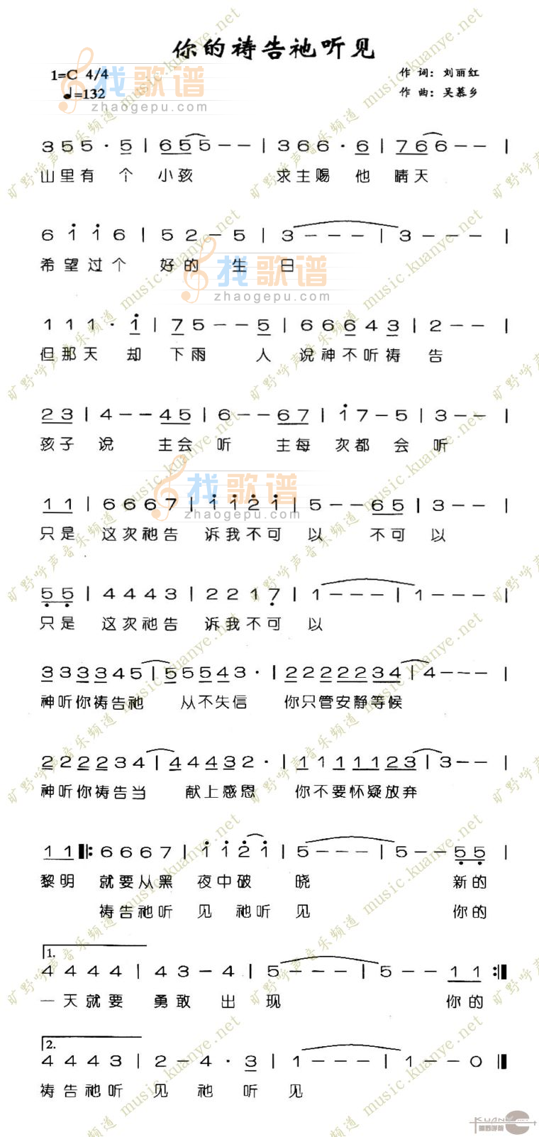 你的祷告他听见
