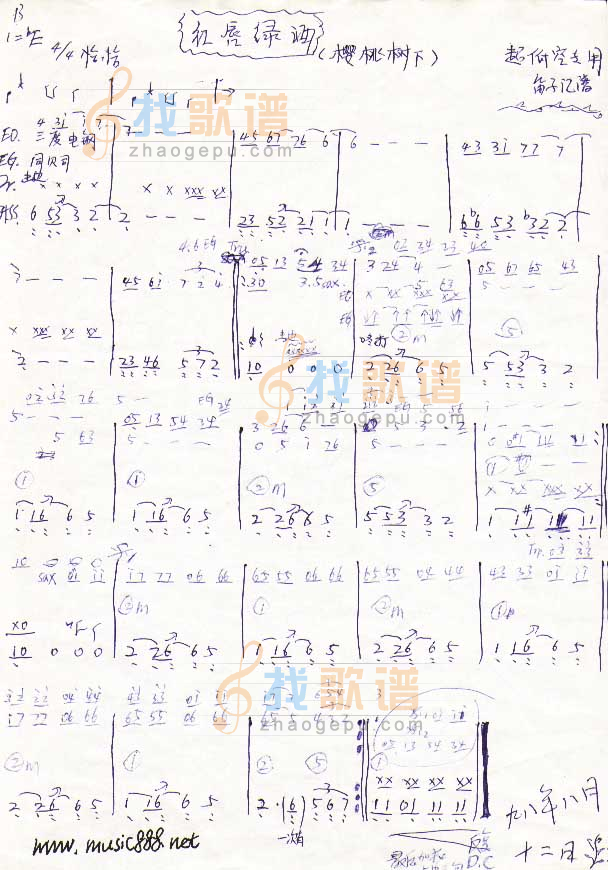 樱桃树下（乐队乐谱）