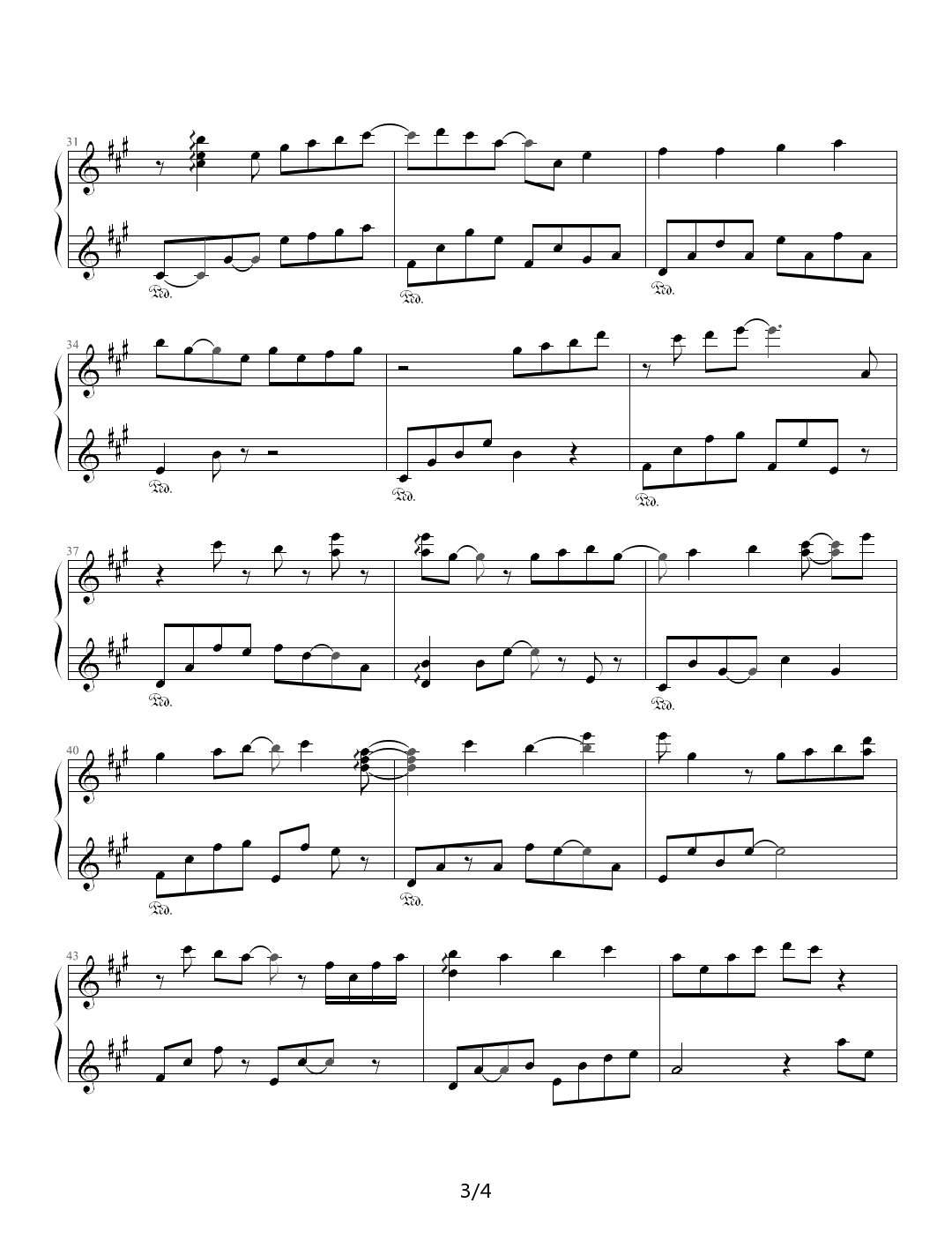n月のテイアラ piano.ver（夜明前的琉璃色Moonlight Cradle） A调