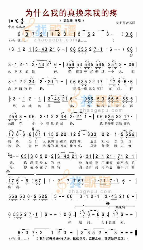 为什么我的真换来我的疼