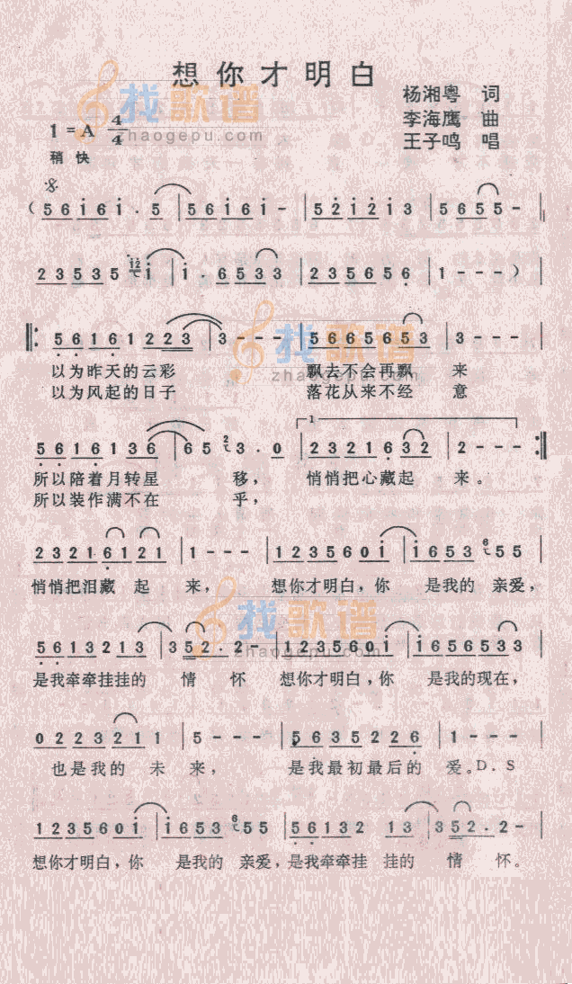 想你才明白