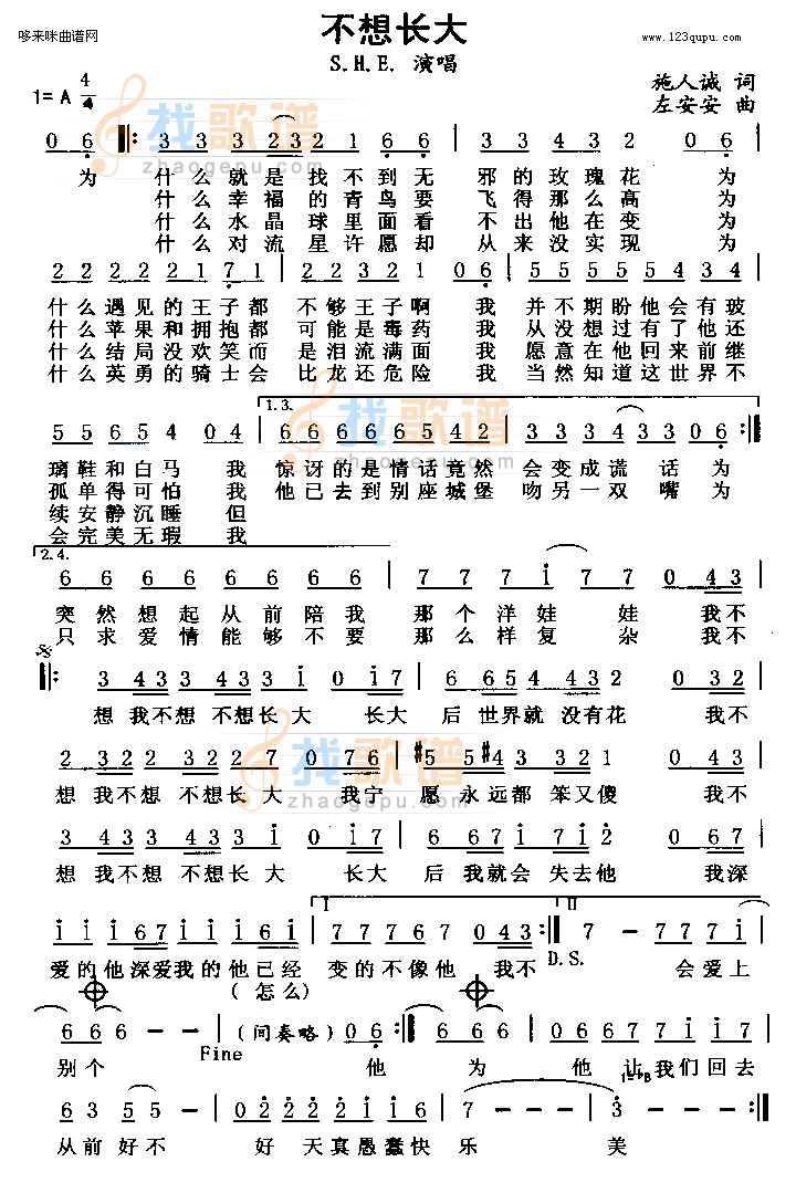 不想长大(SHE)