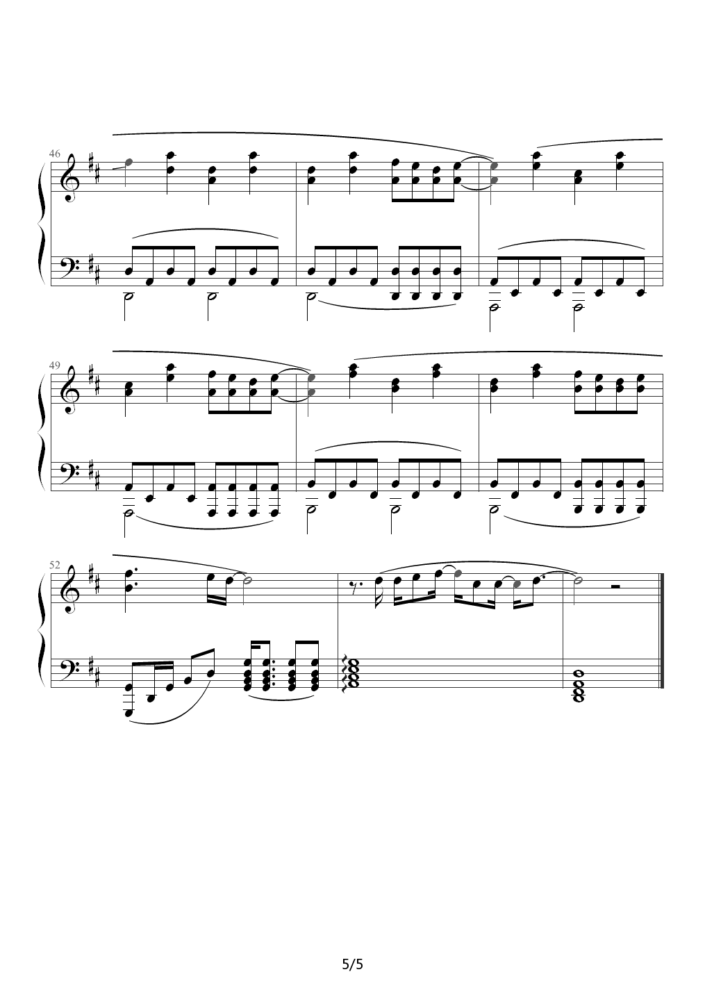 Moments（钢琴谱，One Direction） D调