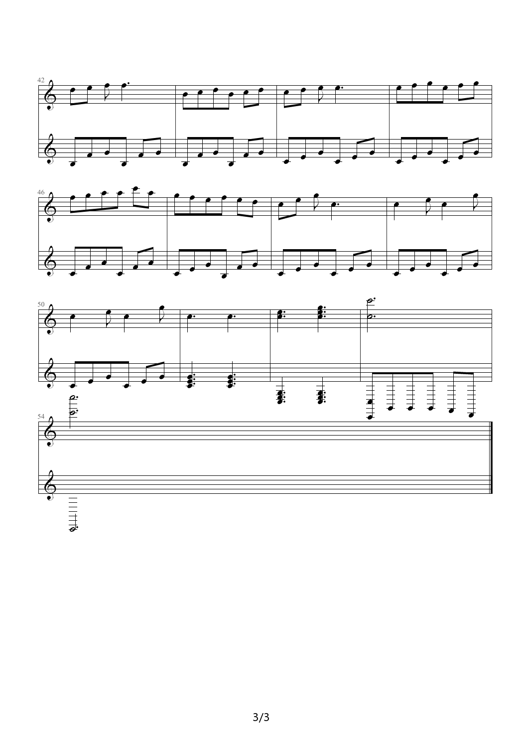 123奏鸣曲 C调