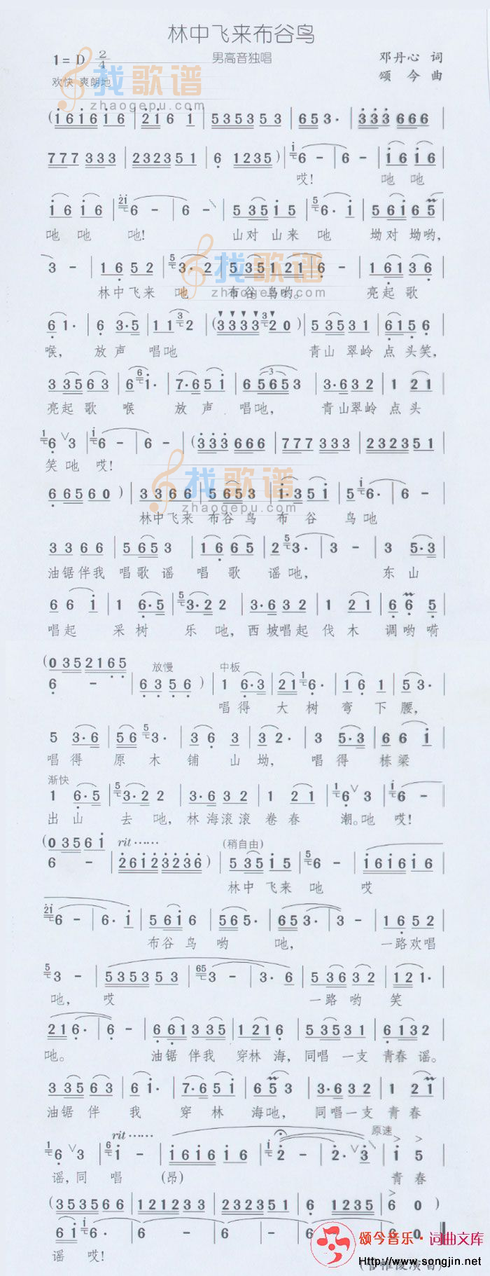 林中飞来布谷鸟