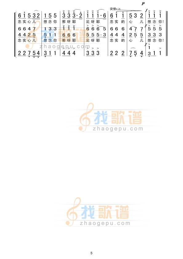 忠实的心儿想念你