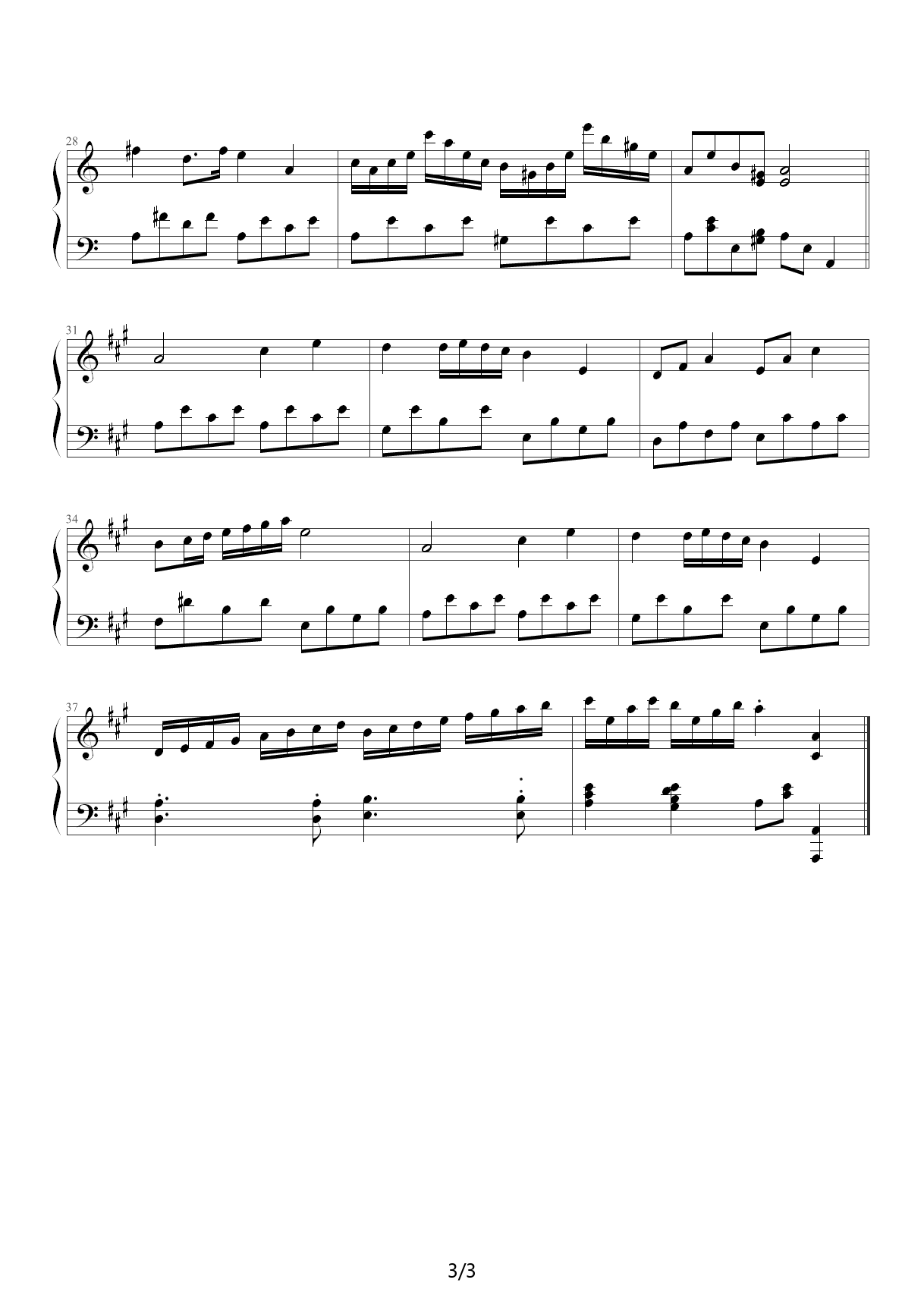 一分钟钢琴曲 G调