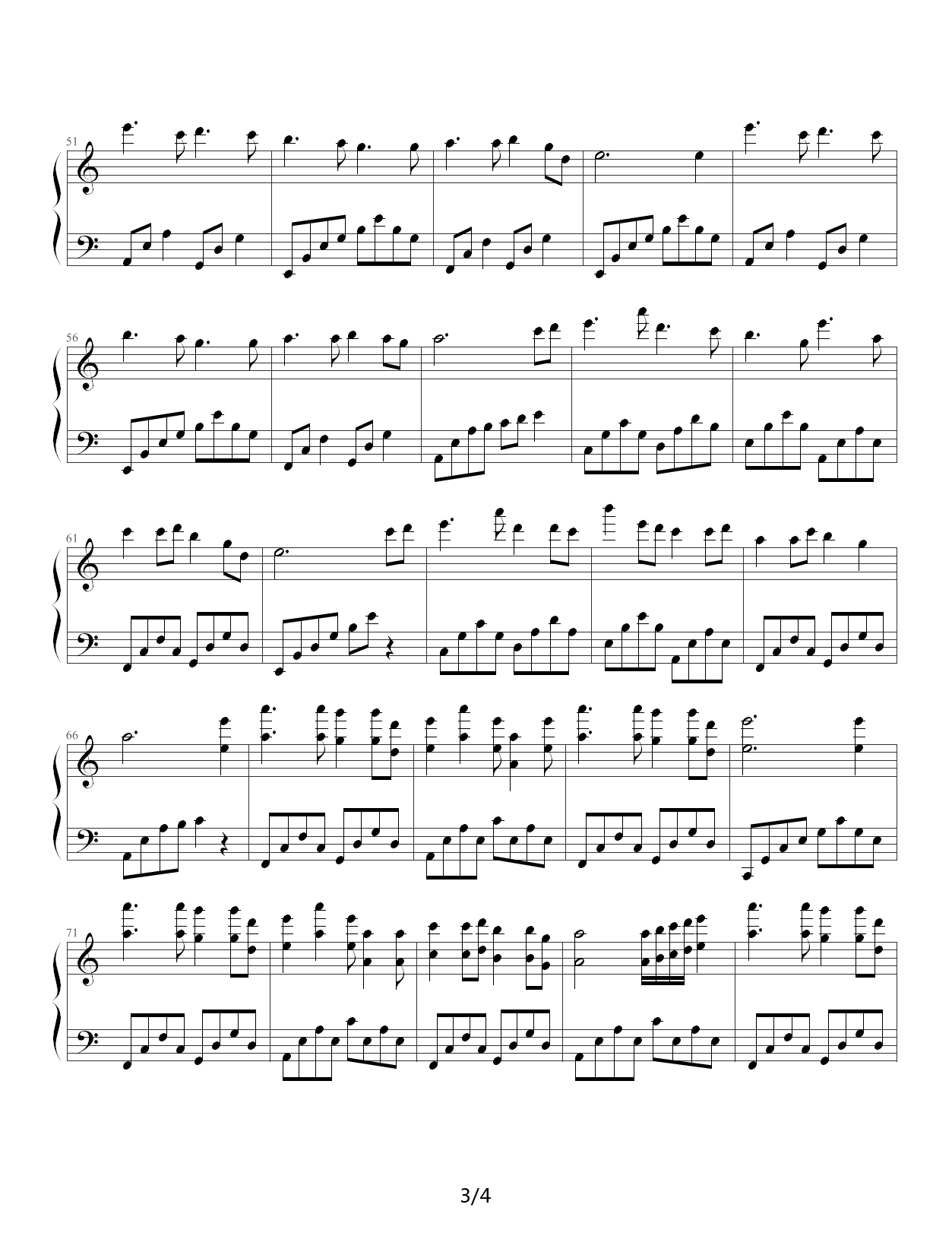 爱的钢琴曲一  初吻 C调