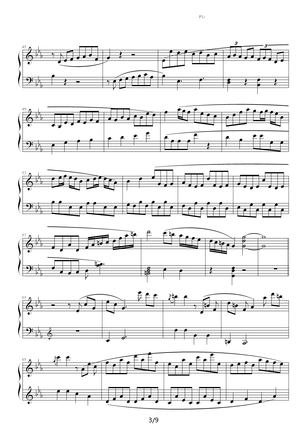 C小调第一钢琴奏鸣曲第三乐章（Ver 2011.6） 降E调