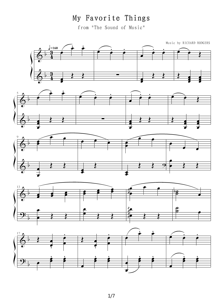 The Sound of Music－经典的钢琴曲，不下后悔！