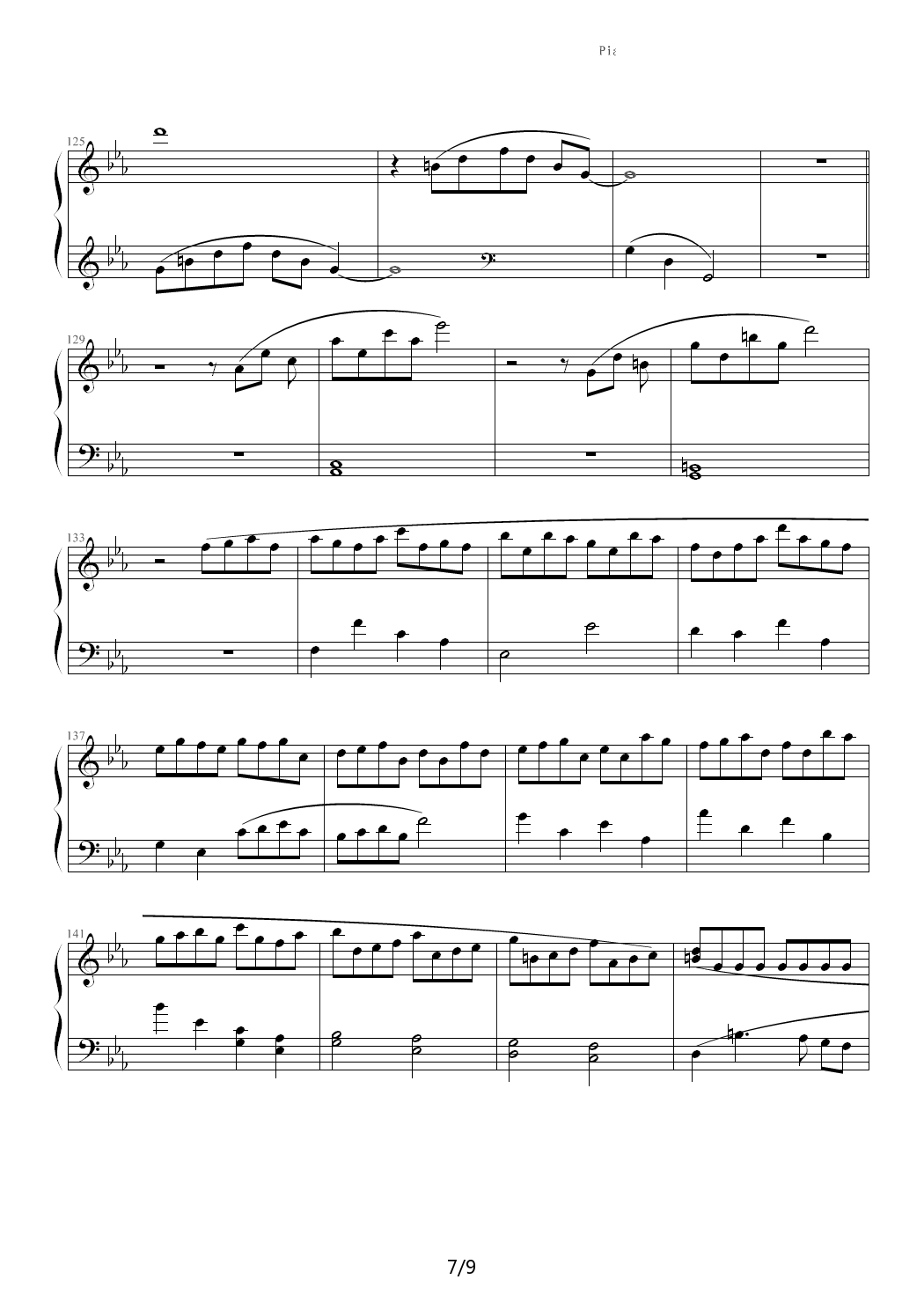 C小调第一钢琴奏鸣曲第三乐章（Ver 2011.6） 降E调