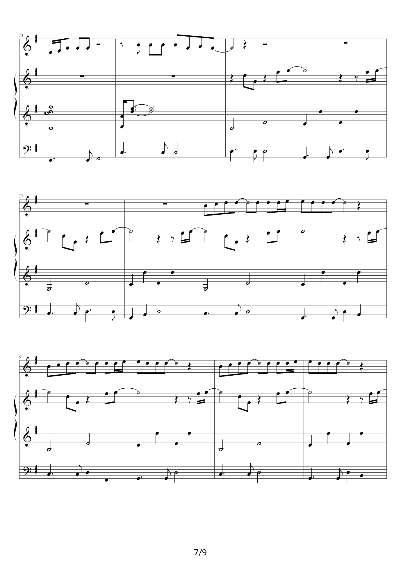 When you say nothing at all （三手联弹）  G调