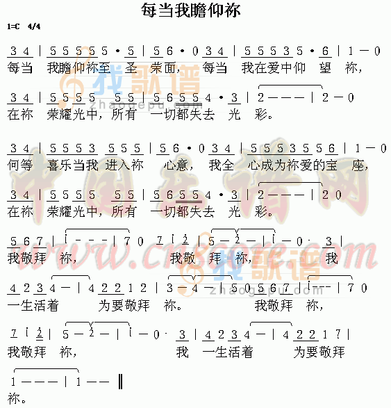每当我瞻仰你