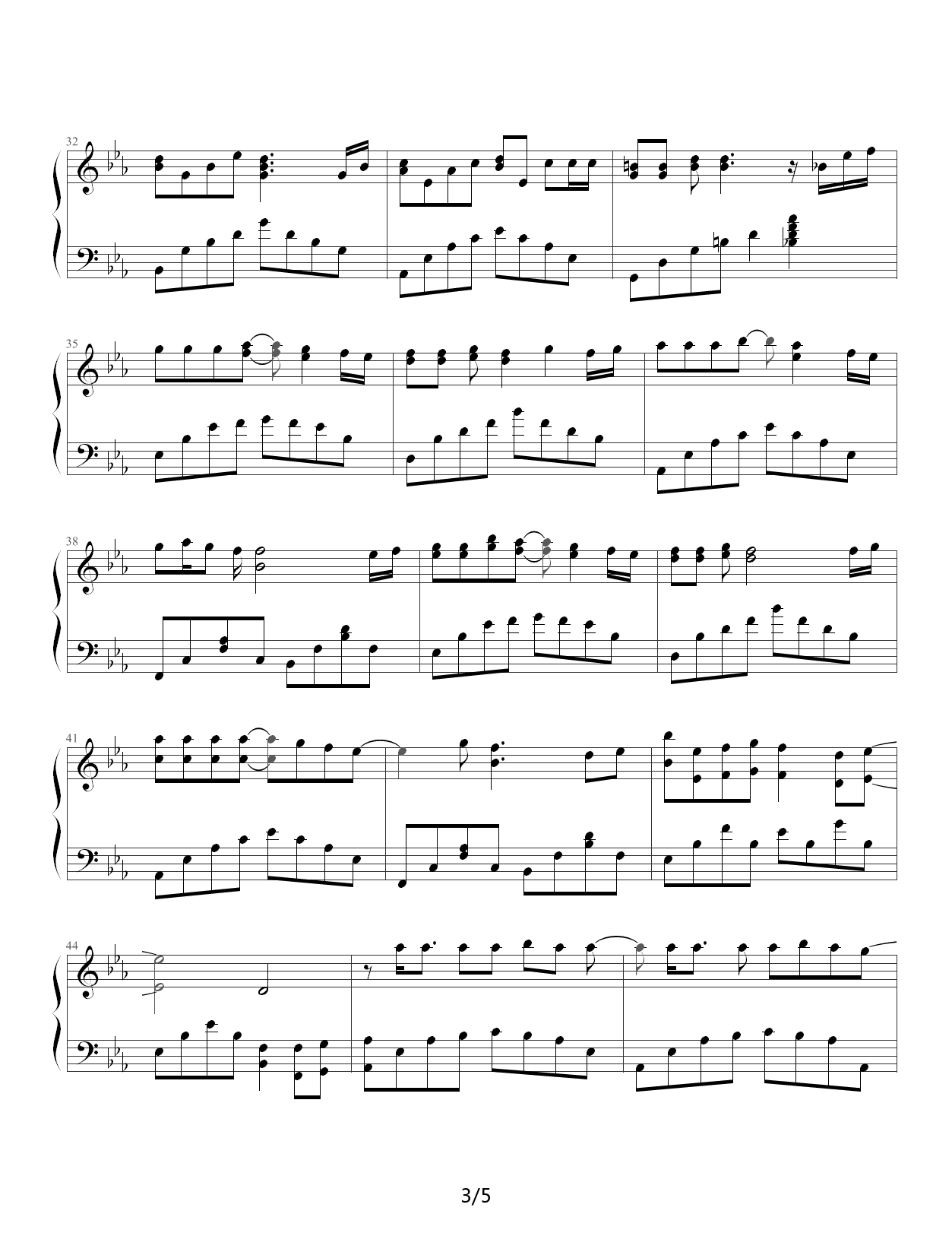 Cross Every River （楚2深情版） 降E调