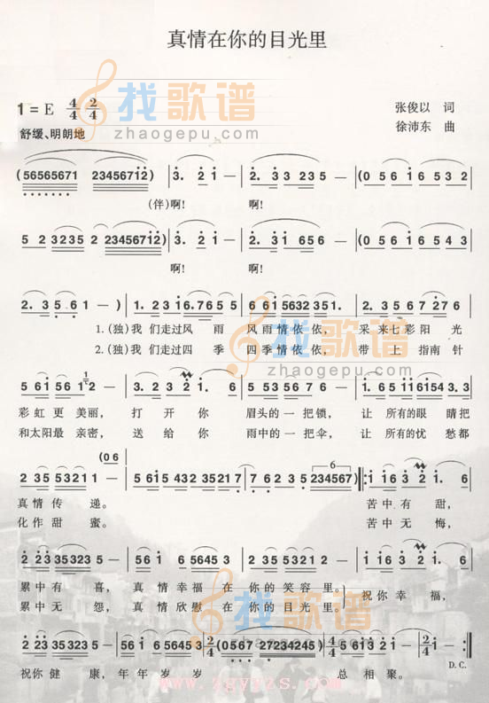 真情在你的目光里