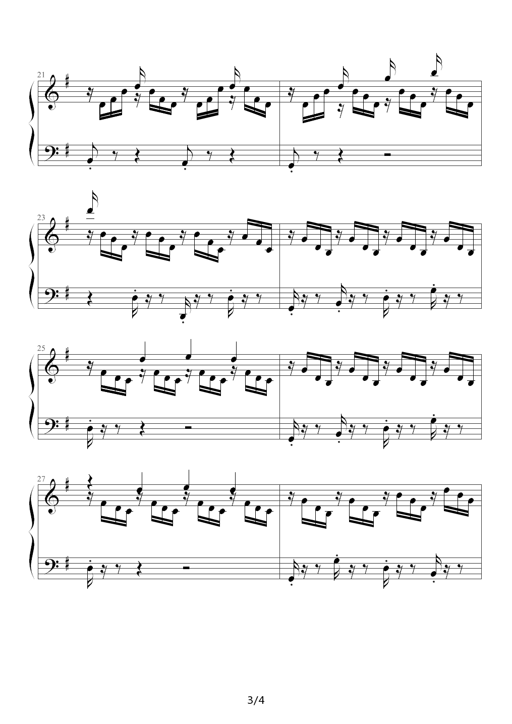 燕子（The Swallow，布格缪勒钢琴进阶25曲作品100第24首） G调