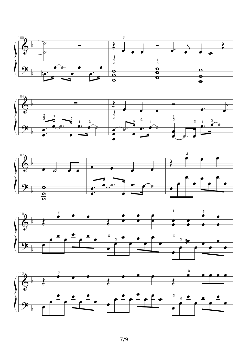 How You Remind Me（钢琴谱，海贼王剧场版主题曲，艾薇儿） F调