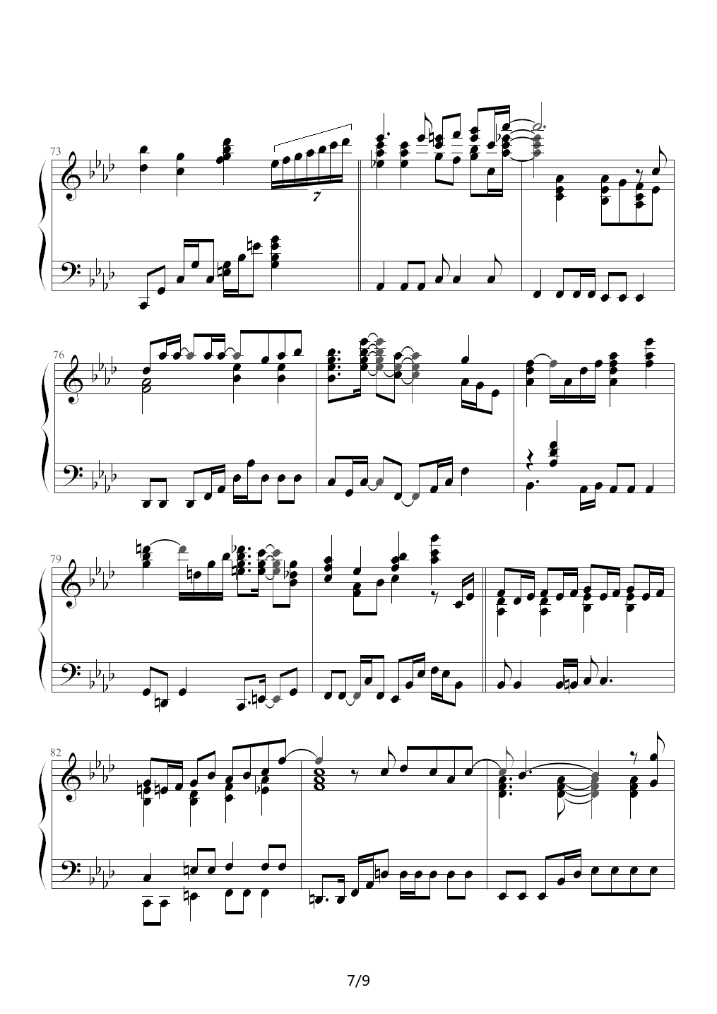 美好的一天（仁医2主题曲，钢琴谱） 降A调