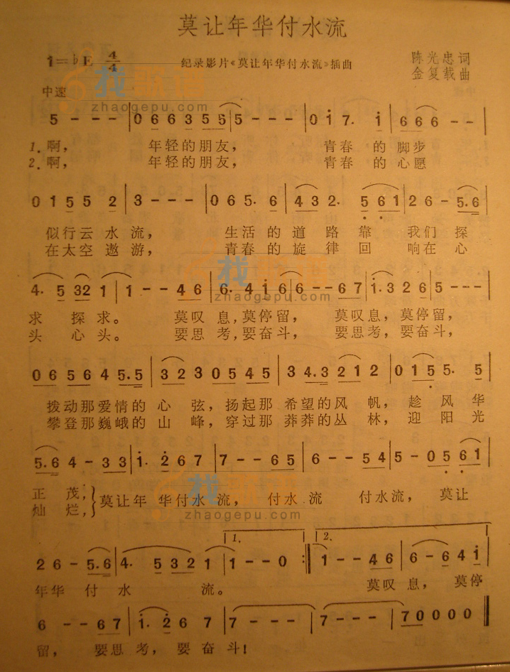 莫让年华付水流
