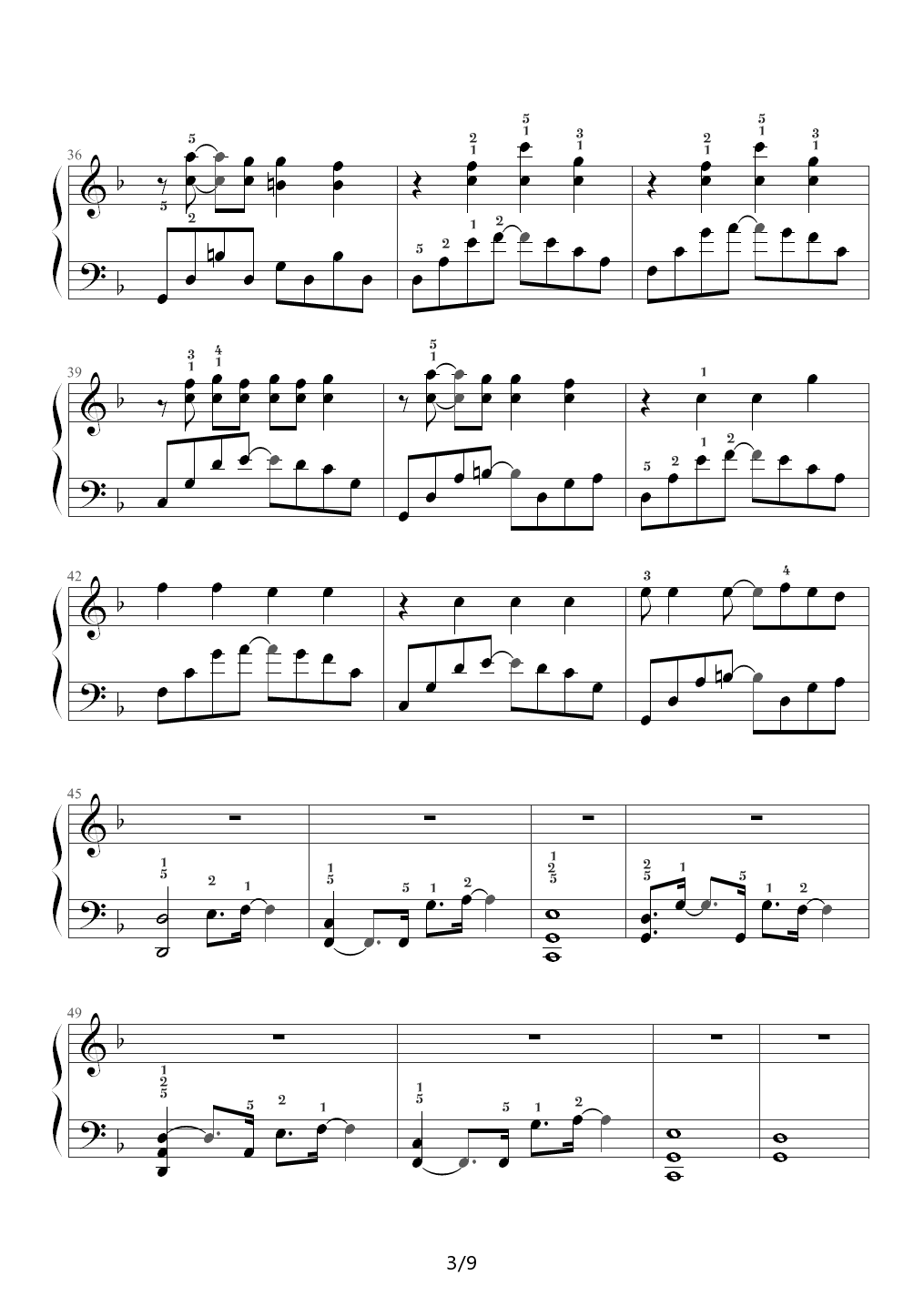 How You Remind Me（钢琴谱，海贼王剧场版主题曲，艾薇儿） F调