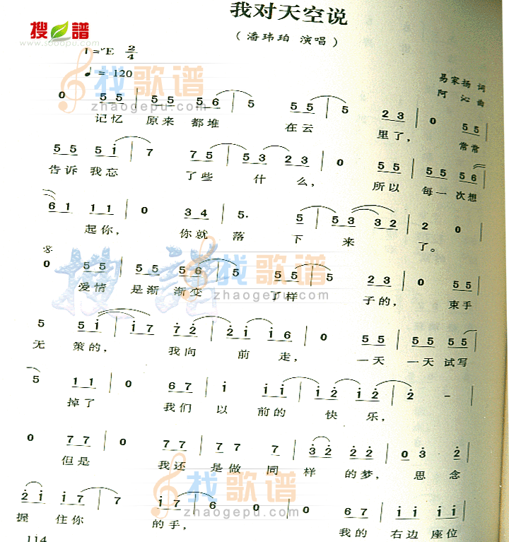我对天空说