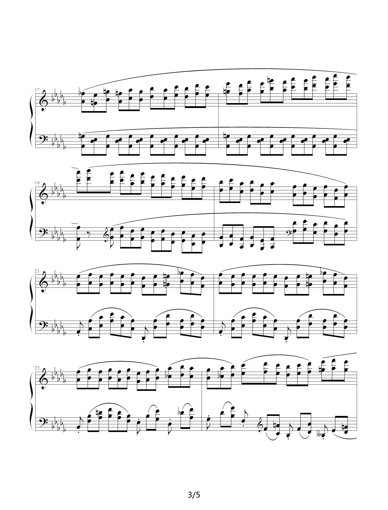 Chopin.肖邦 练习曲 Op.25 No.8 溪流 降D调