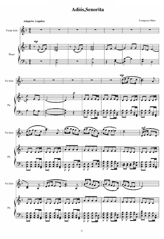 Adiós,Senorita（再见，我的爱人）