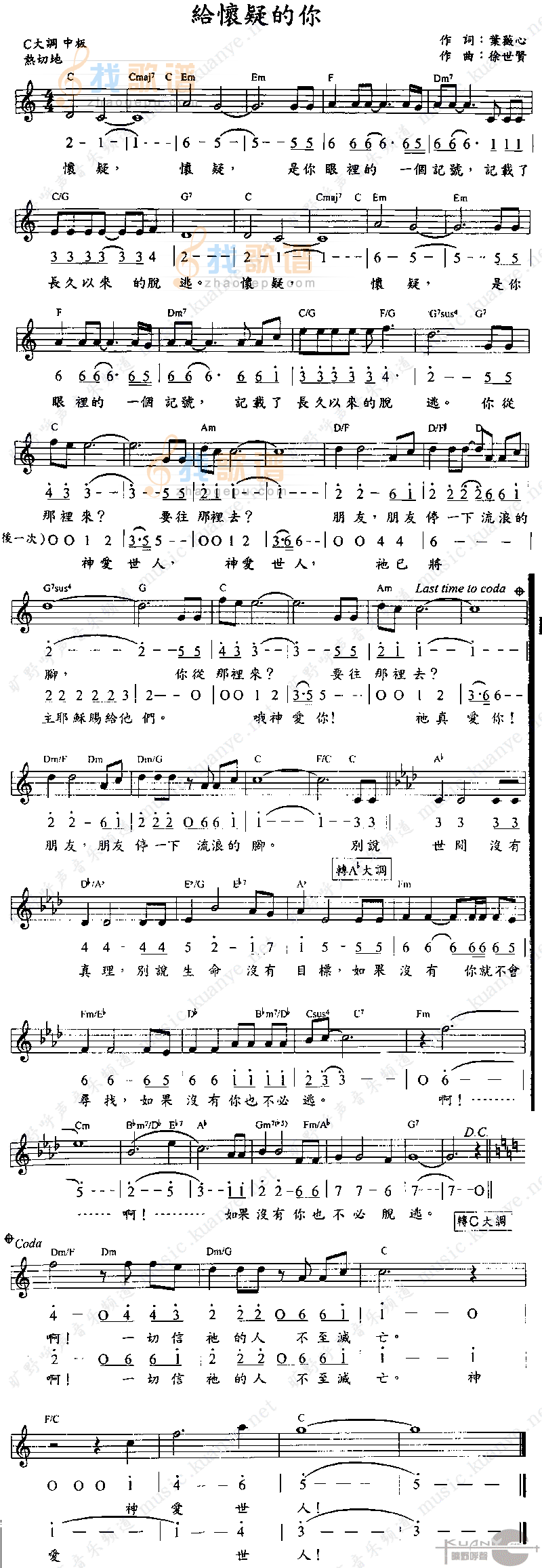给怀疑的你