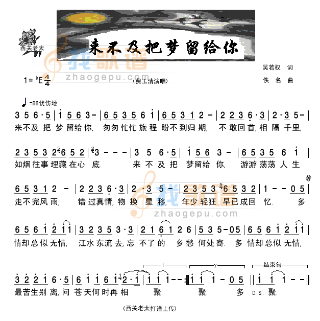 来不及把梦留给你