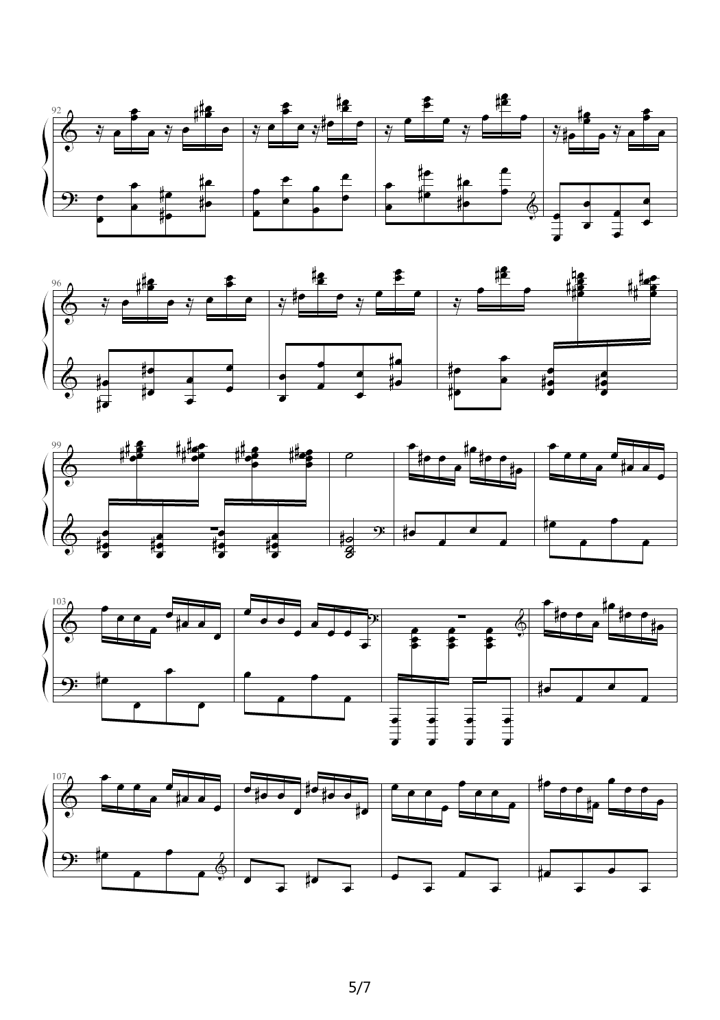 “狼兔”练习曲 C调