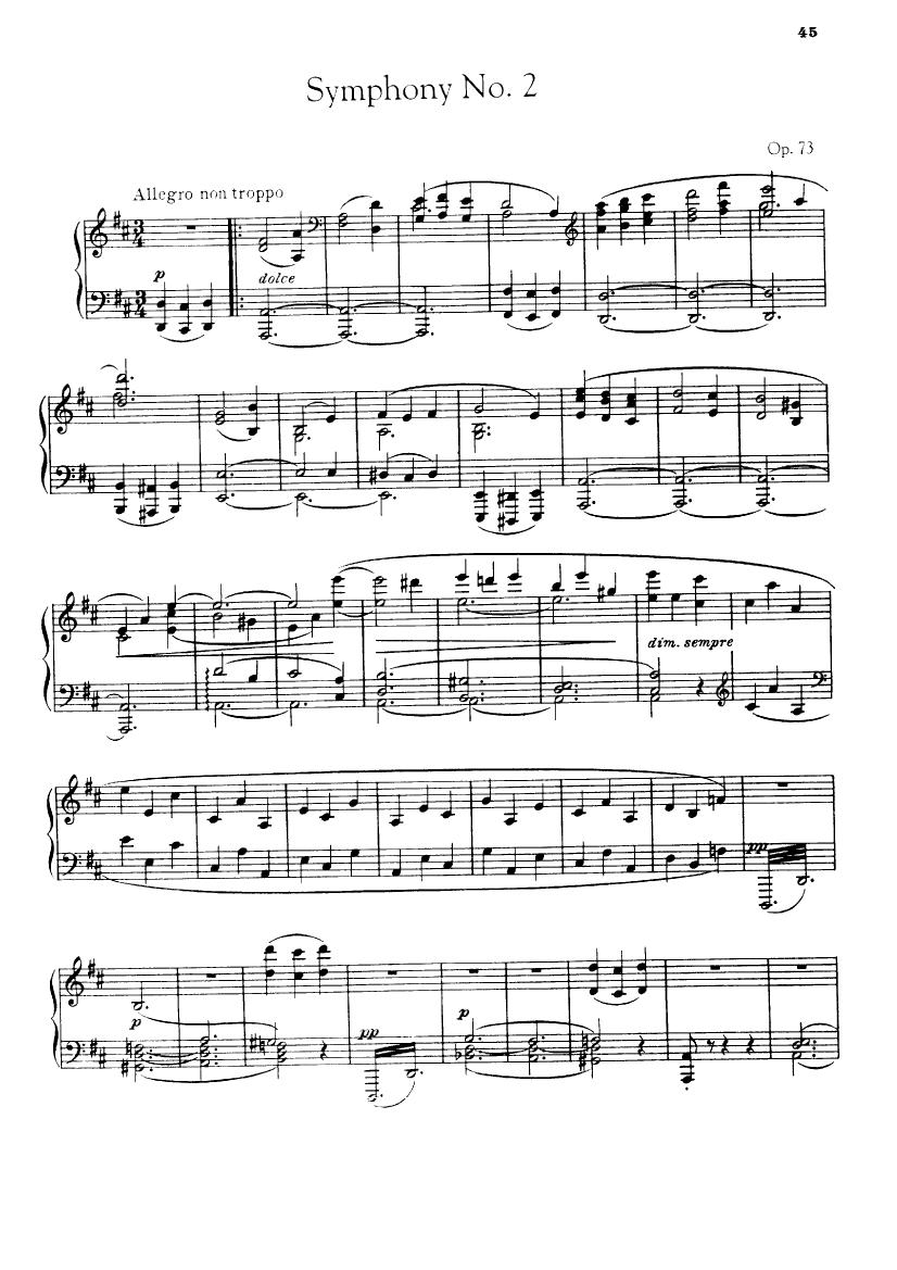Brahms op.73 Singer Symphonie Nr.2 D-Dur