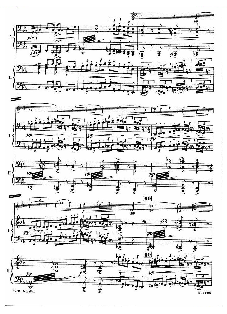 Britten Scottish Ballad op. 26 arr for 2 pianos