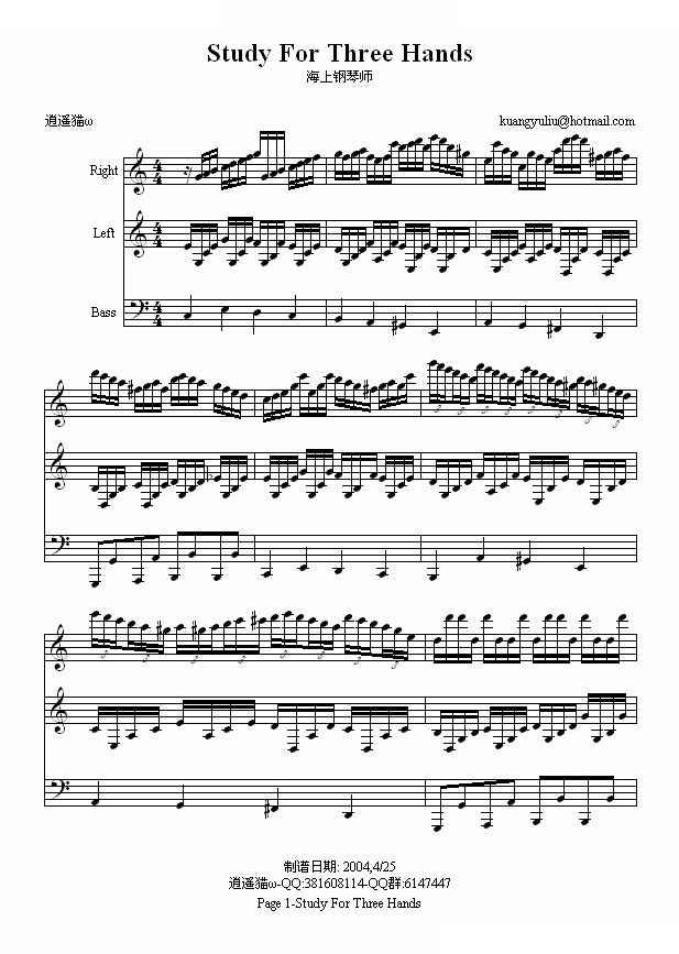 Study For Three Hands