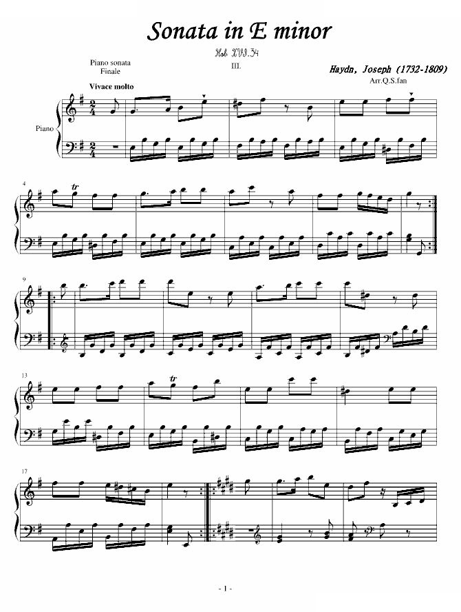 海顿钢琴奏鸣曲34-（终乐章）