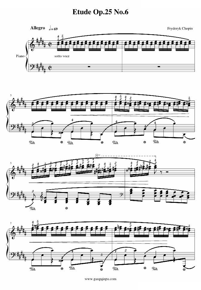 肖邦三度练习曲(op.25 no.6)