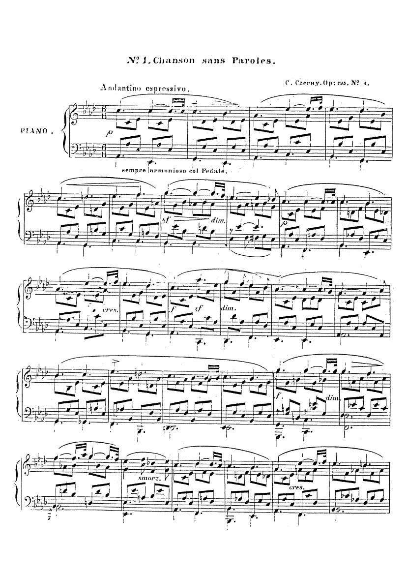 Czerny Chanson sans Paroles Op. 795 No.1,