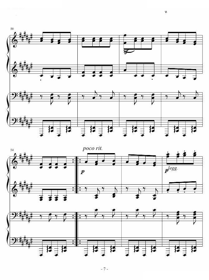 匈牙利舞曲第5号四手联弹