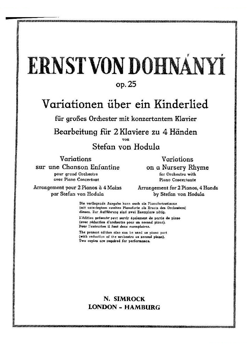Dohnanyi_Variations_Nursery_Rhyme_Op25（一）