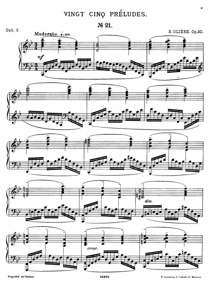 Gliere 25 Preludes op30 Book5