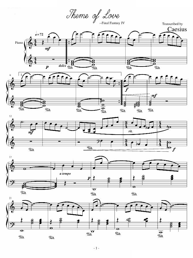 Theme of Love-FinalFandasyIV