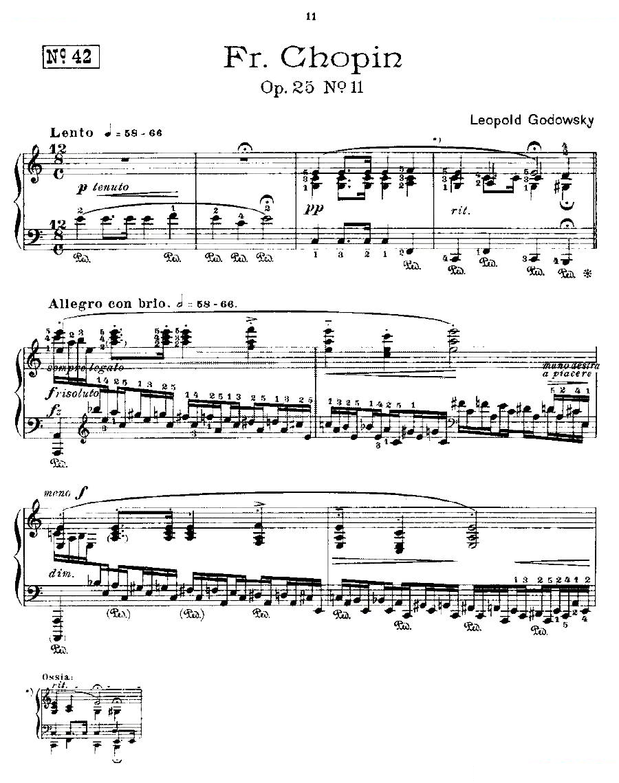 肖邦练习曲Fr.Chopin Op.25 No11