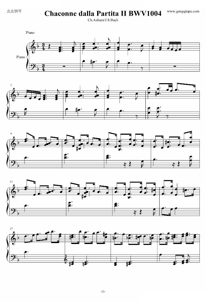 巴赫神作BWV.1004Chaconne改编