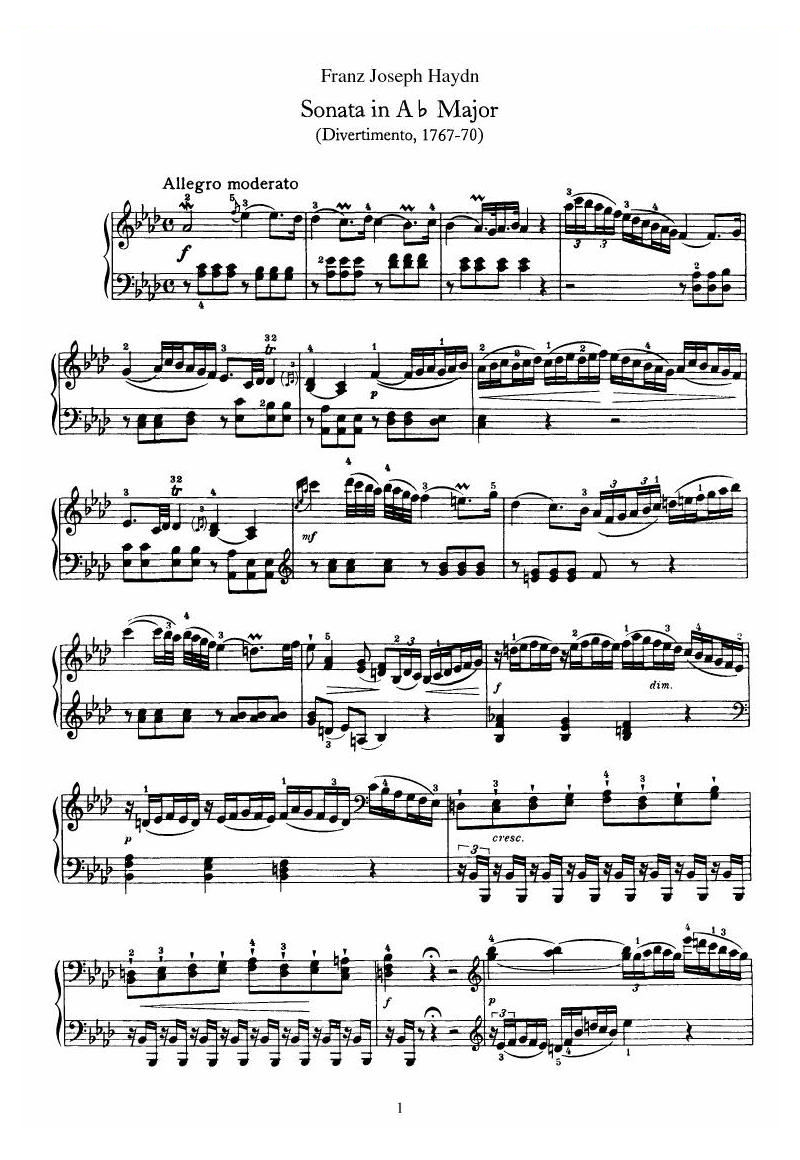 Piano Sonata No 46 in Ab