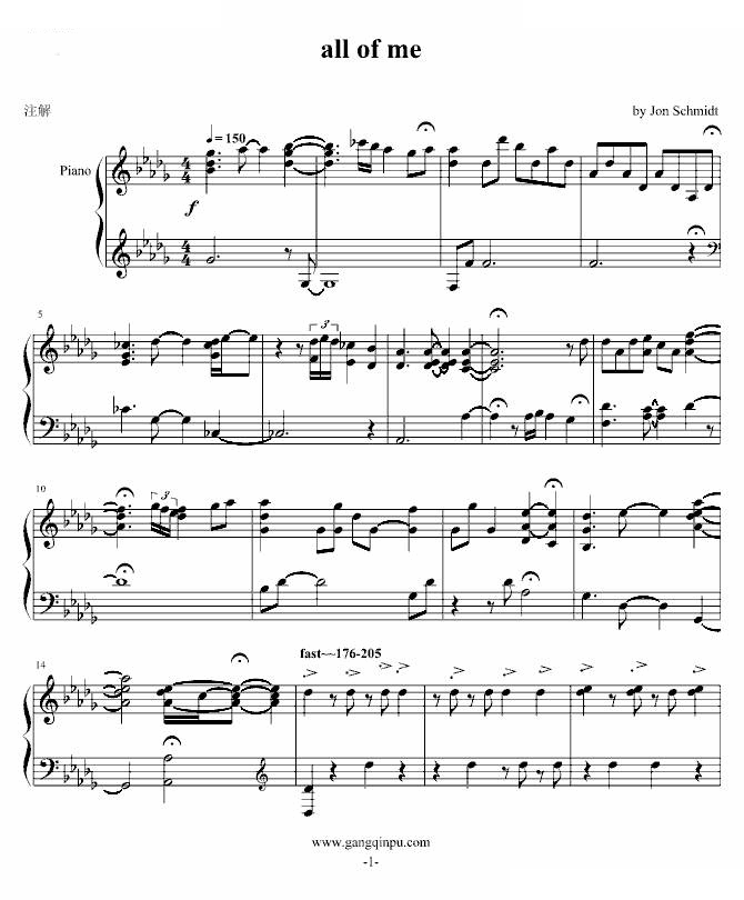 all of me完整版 by Jon Schmidt
