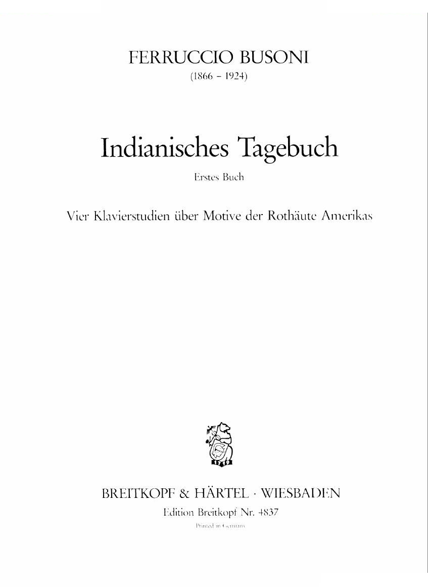 Busoni Indianisches Tagebuch 1