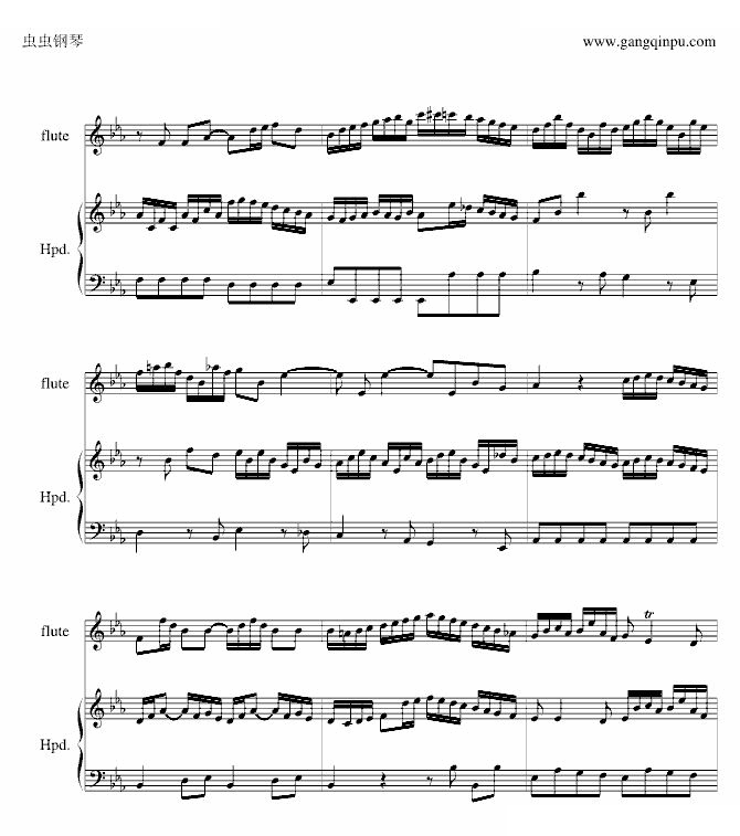 巴赫羽管键琴协奏曲BWV1031第一乐章